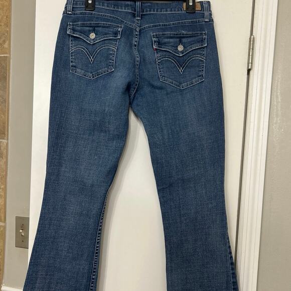 Levi’s Y2K 524 Too SuperLow Rise Boot/Flare Flap Pocket Denim Jeans Size 13 - Picture 7 of 13